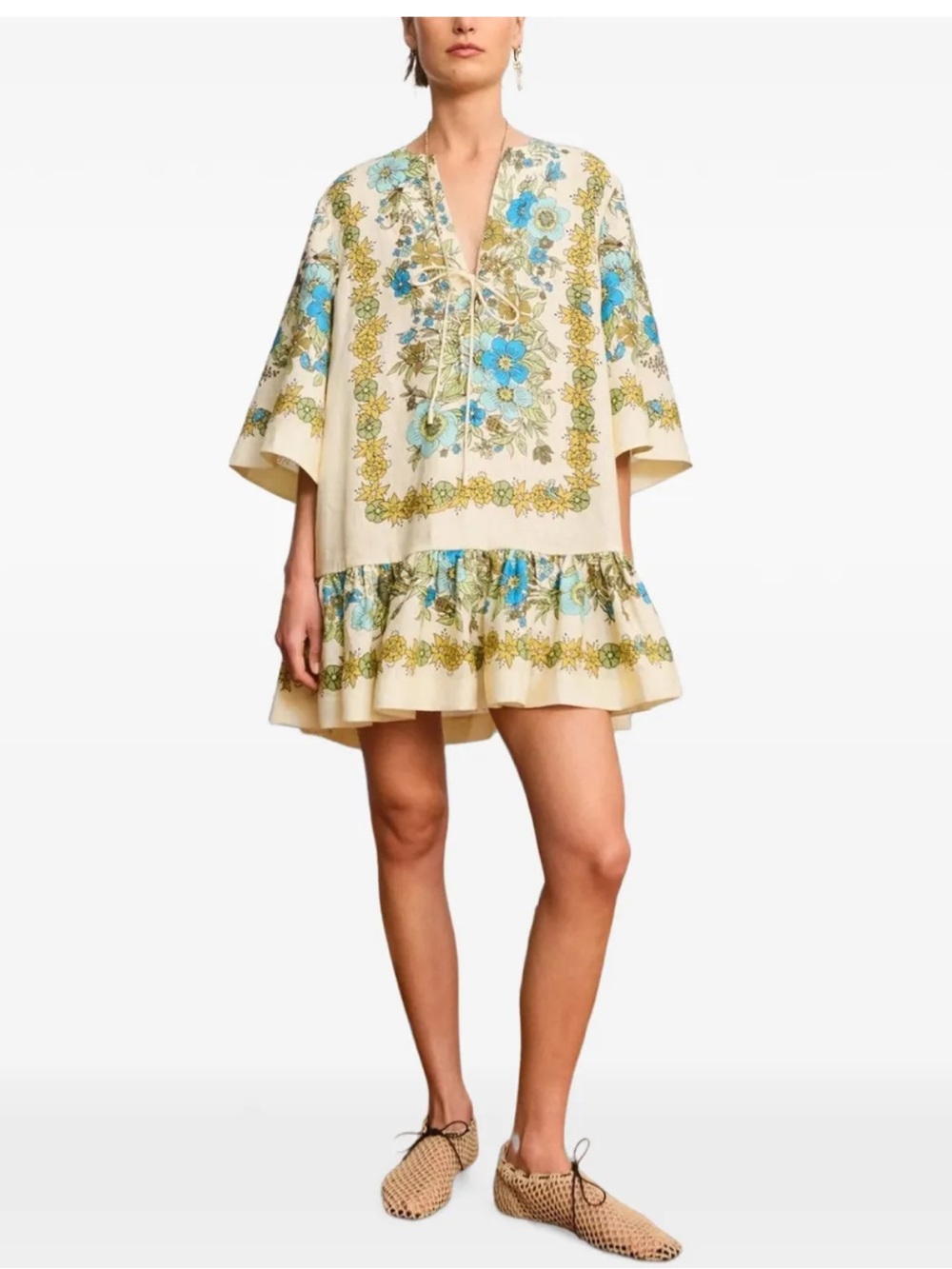 Alemais Blue and Yellow Flower Dress